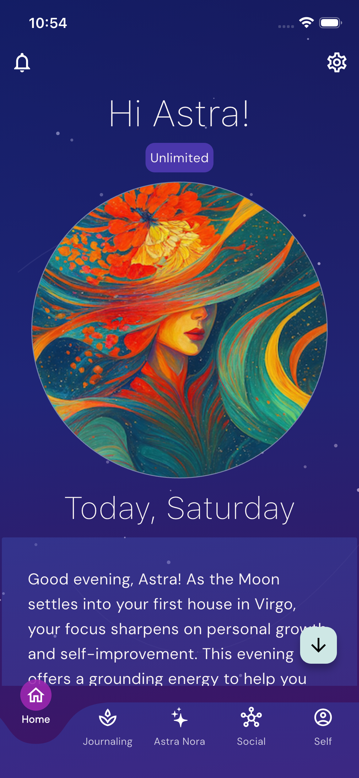 Daily message home screen